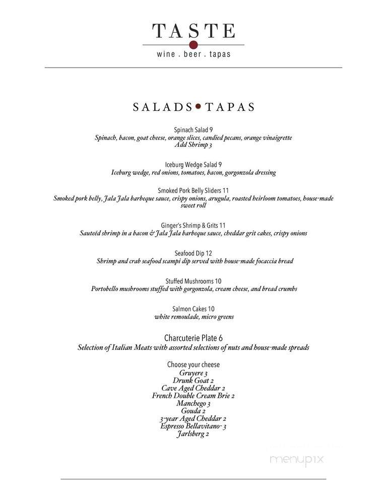 Taste - Montgomery, AL menu_pic