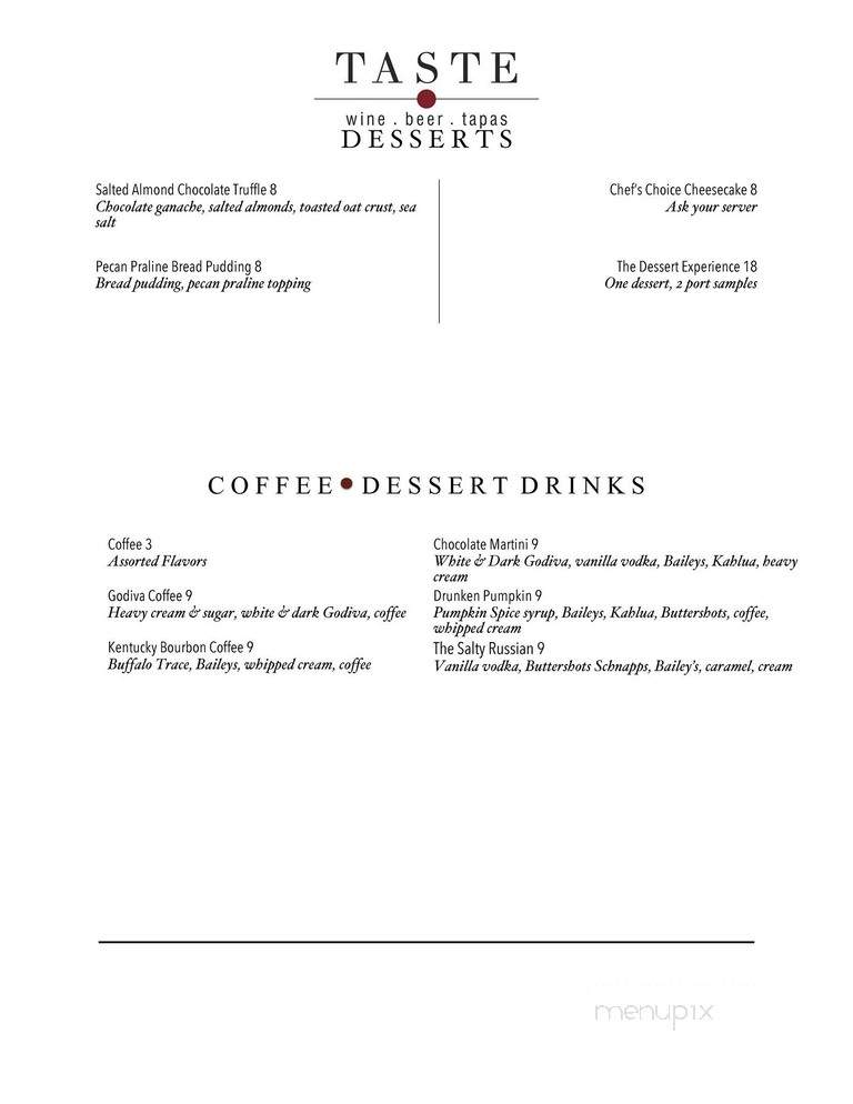 Taste - Montgomery, AL menu_pic