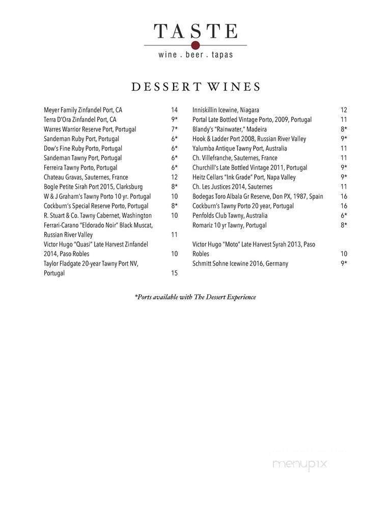 Taste - Montgomery, AL menu_pic