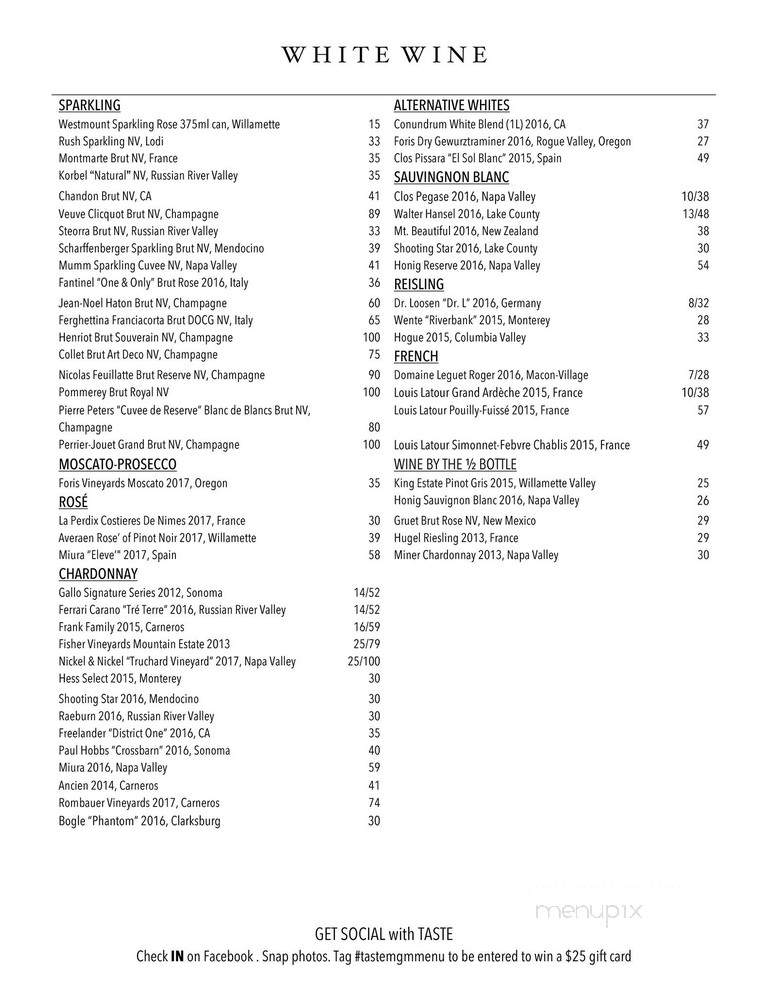 Taste - Montgomery, AL menu_pic