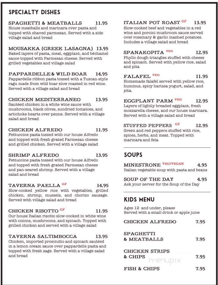 Taverna Mediterranean Grill - Cartersville, GA menu_pic