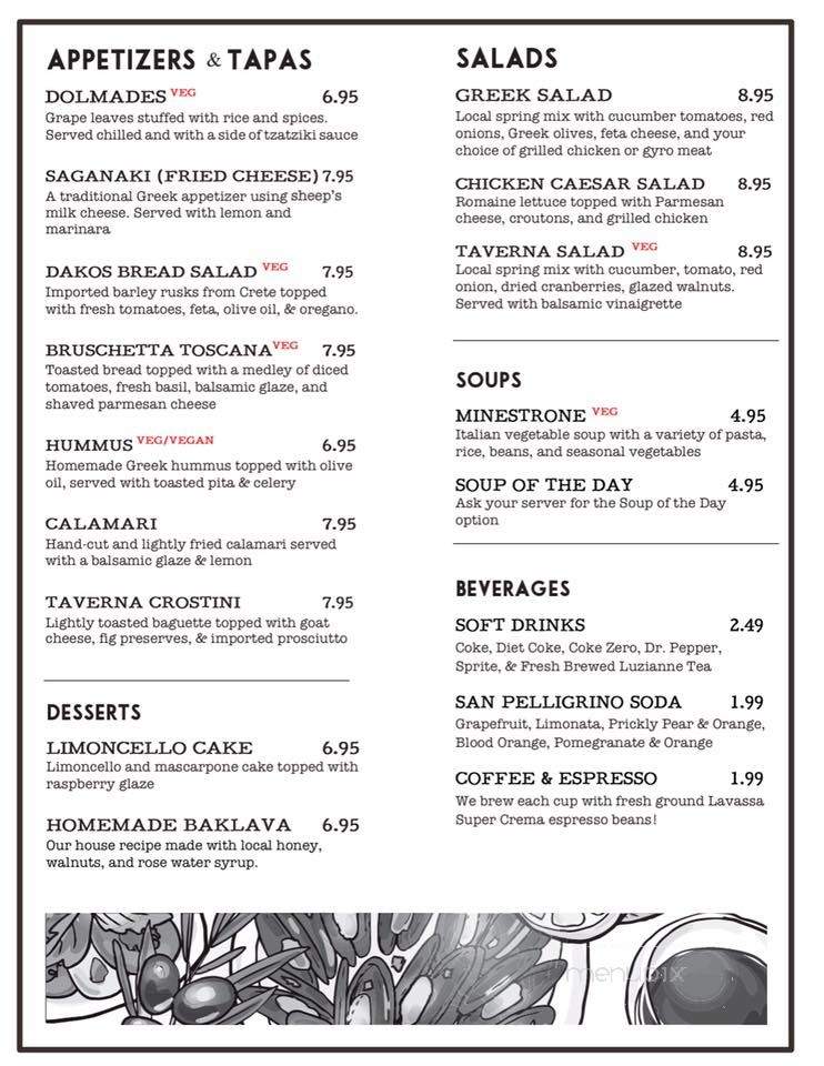 Taverna Mediterranean Grill - Cartersville, GA menu_pic