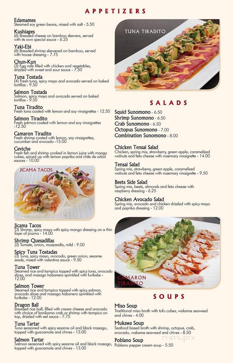 Tensai - Laredo, TX menu_pic