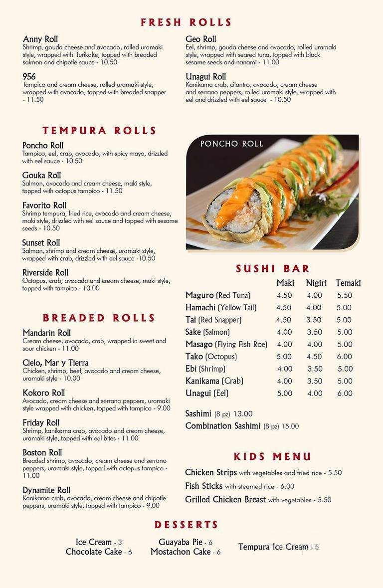 Tensai - Laredo, TX menu_pic