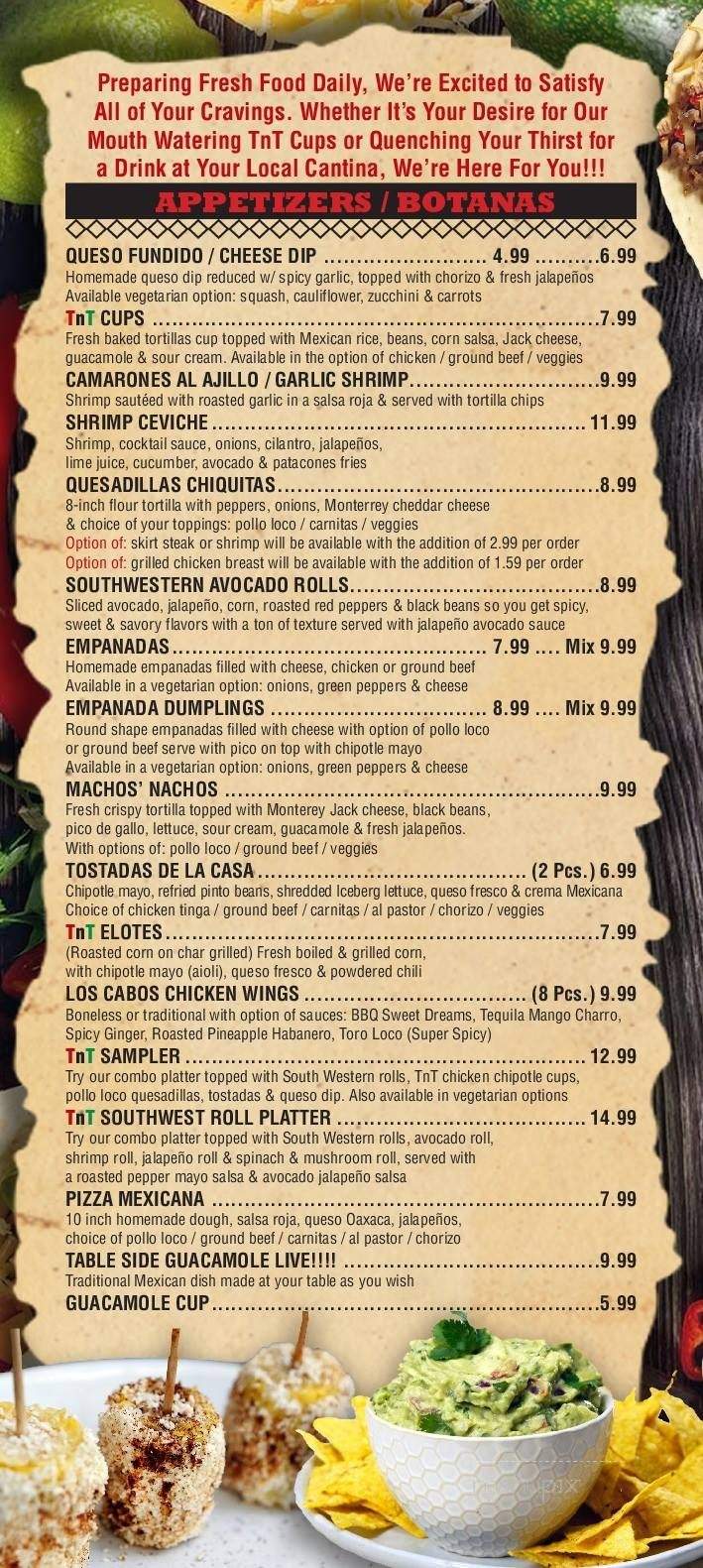Tequila N Tacos - Piscataway Township, NJ menu_pic