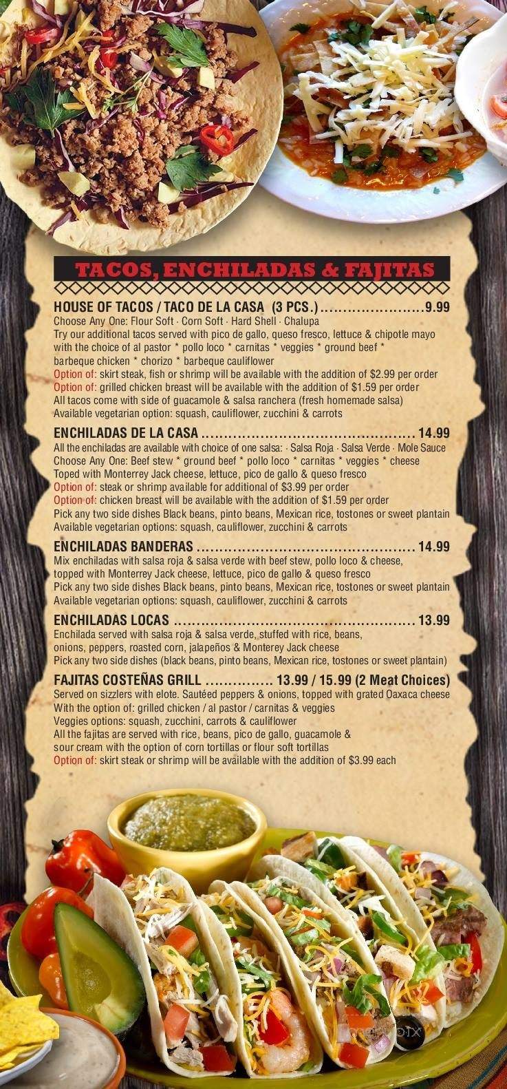 Tequila N Tacos - Piscataway Township, NJ menu_pic