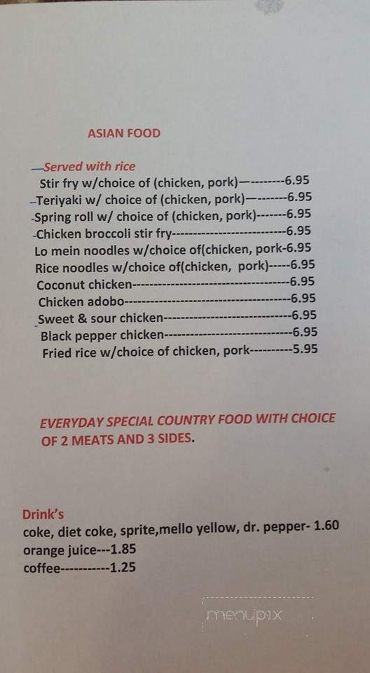 Tess's Kitchen - Pelham, TN menu_pic