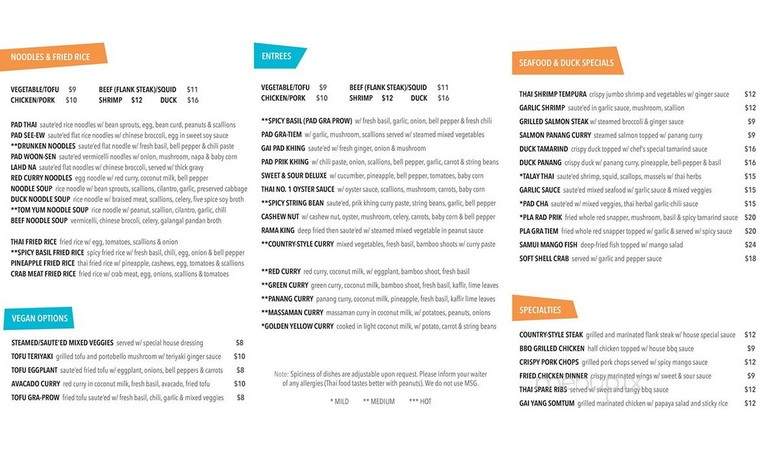 Thai Cuisine - Bronx, NY menu_pic