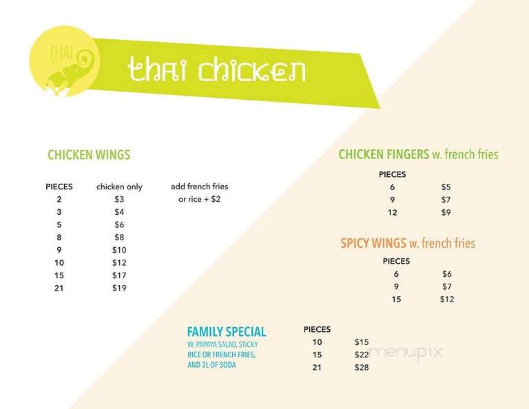 Thai Cuisine - Bronx, NY menu_pic