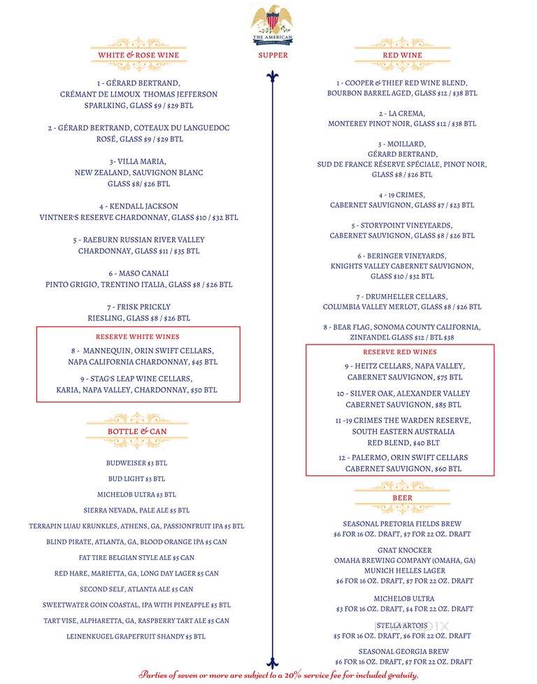 The American - Bainbridge, GA menu_pic