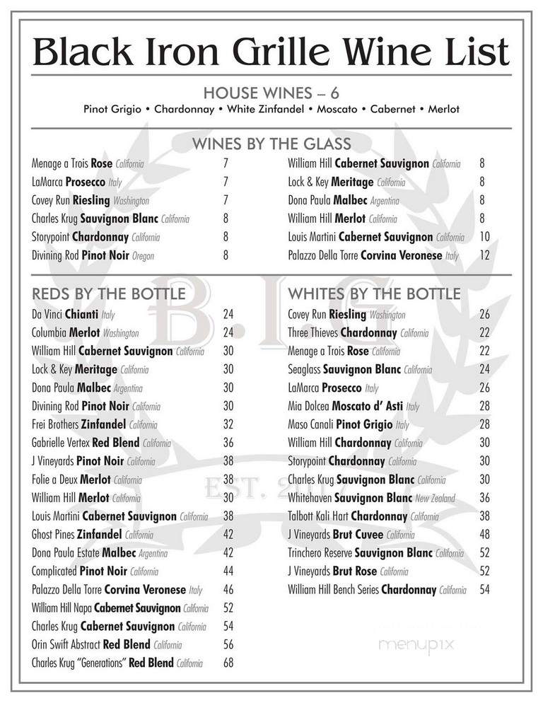 The Black Iron Grille - Kent, OH menu_pic
