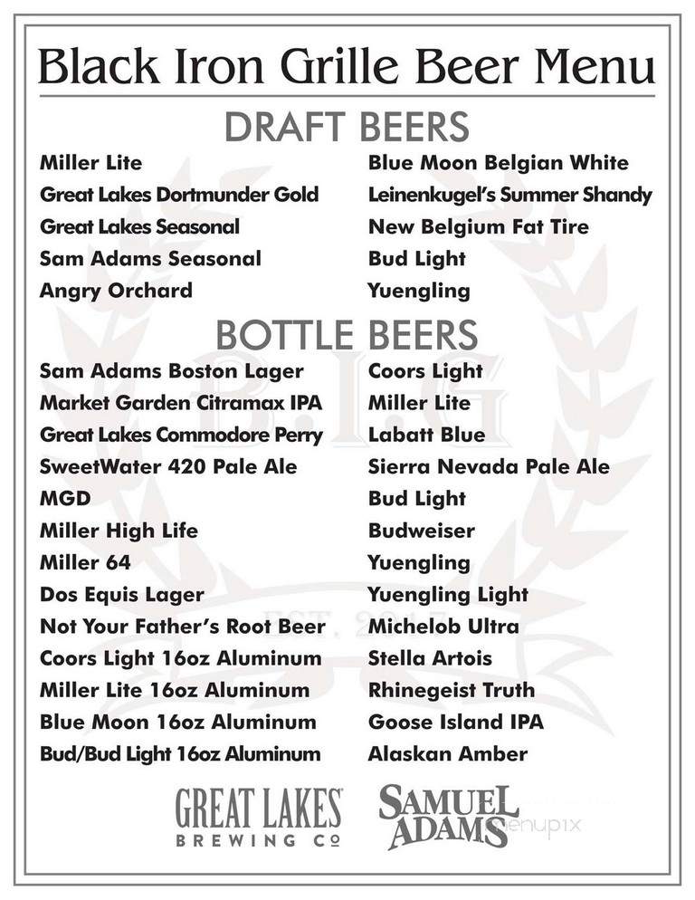 The Black Iron Grille - Kent, OH menu_pic