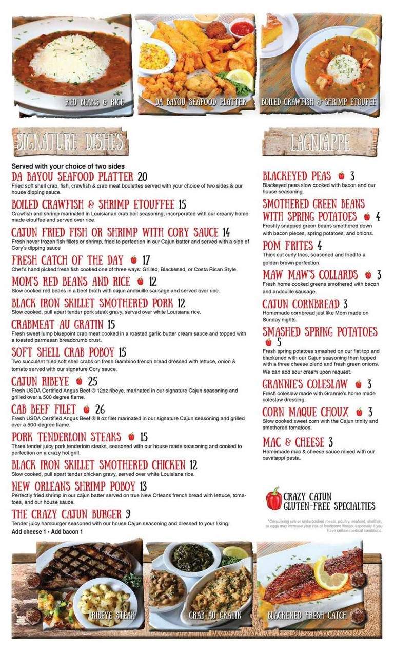 The Crazy Cajun - Gulf Shores, AL menu_pic