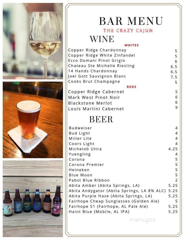 The Crazy Cajun - Gulf Shores, AL menu_pic