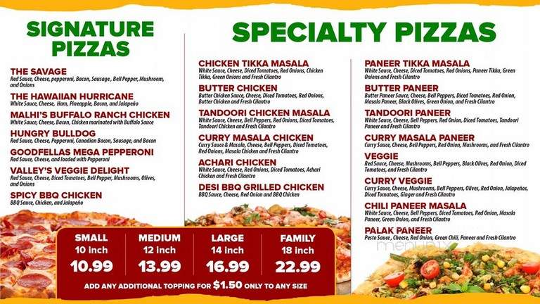 The Curry Pizza Company - Fresno, CA menu_pic