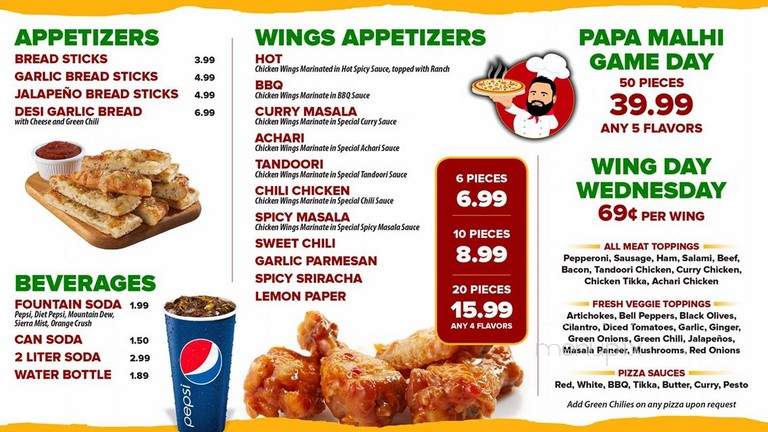 The Curry Pizza Company - Fresno, CA menu_pic