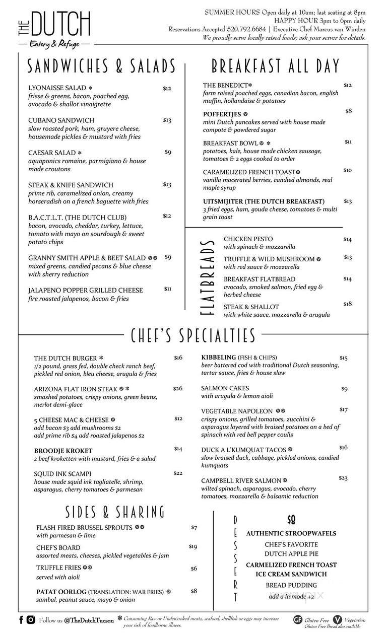 The Dutch Eatery & Refuge - Tucson, AZ menu_pic