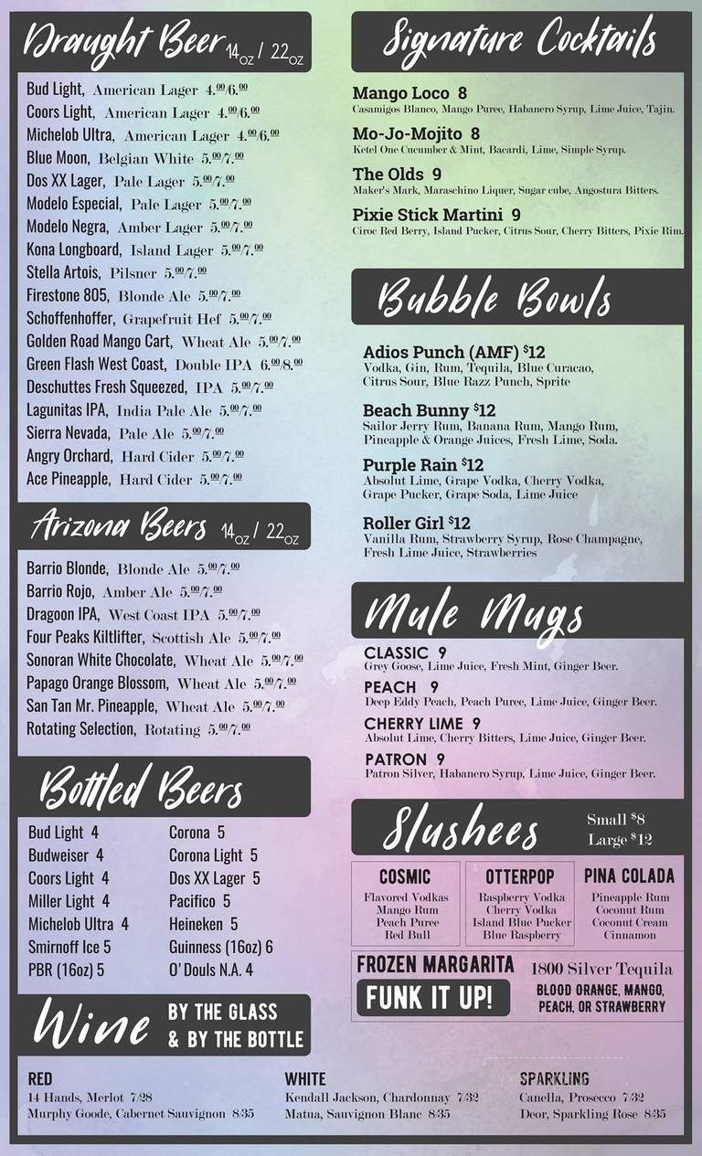 The Funky Monk - Tucson, AZ menu_pic