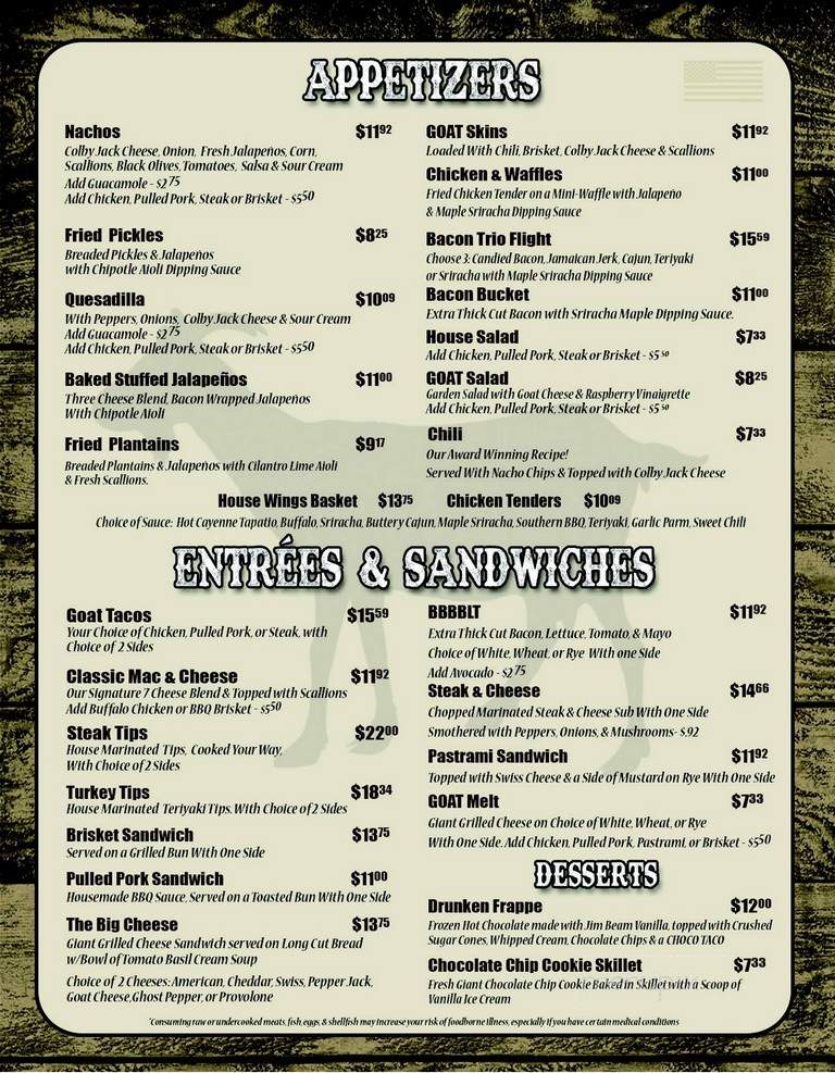 The Goat - Portsmouth, NH menu_pic