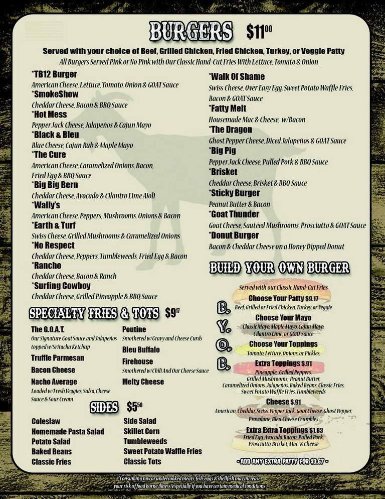 The Goat - Portsmouth, NH menu_pic