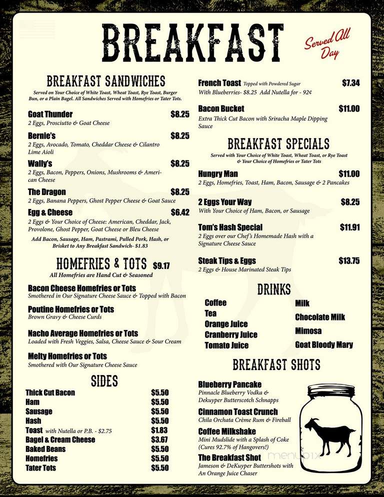 The Goat - Portsmouth, NH menu_pic