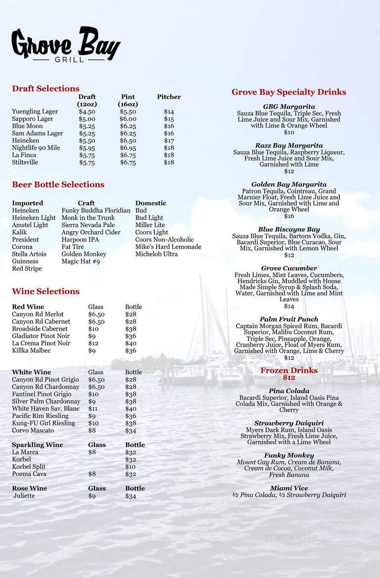 The Grove Restaurant - Miami Beach, FL menu_pic