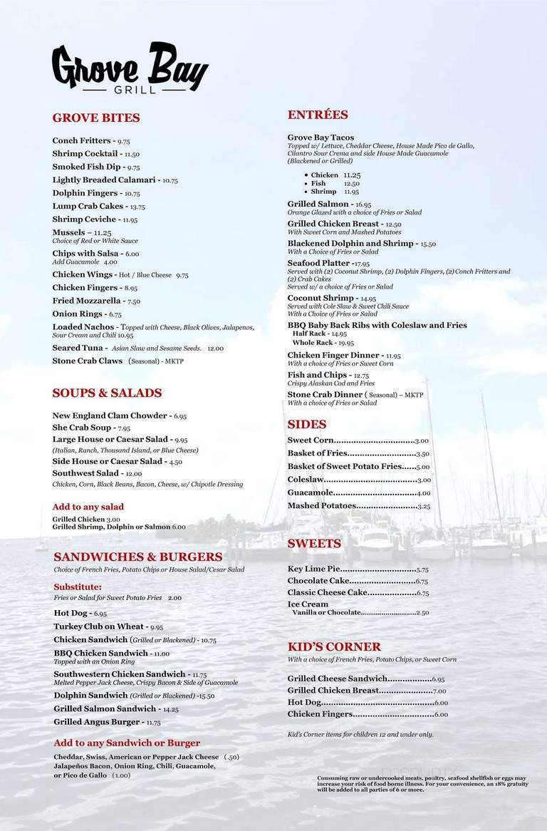The Grove Restaurant - Miami Beach, FL menu_pic