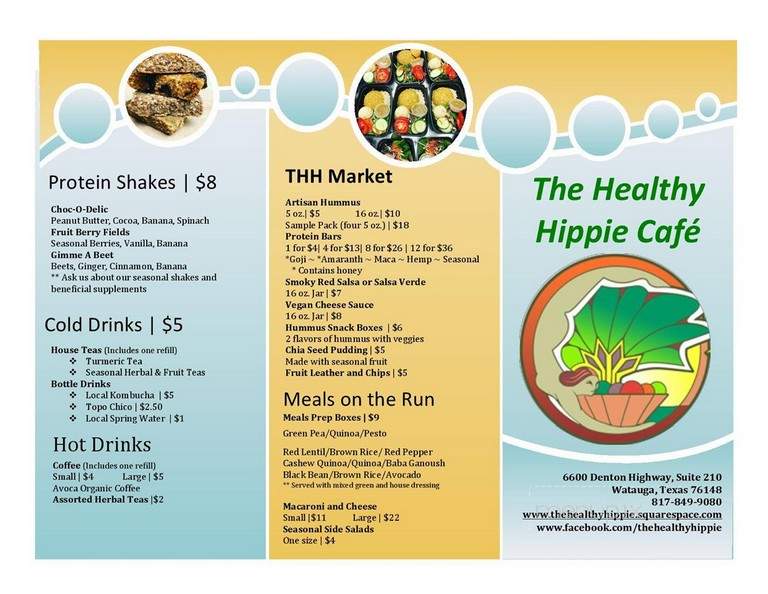 The Healthy Hippie Cafe - Watauga, TX menu_pic