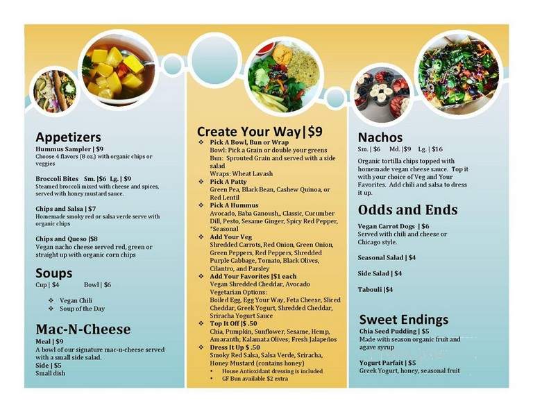 The Healthy Hippie Cafe - Watauga, TX menu_pic