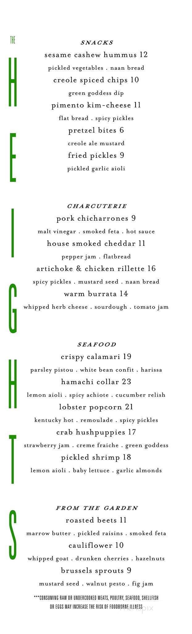 The Heights - Toledo, OH menu_pic