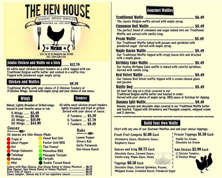The Hen House - Moultrie, GA menu_pic
