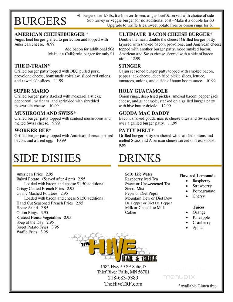 The Hive Grill - Wildomar, CA menu_pic