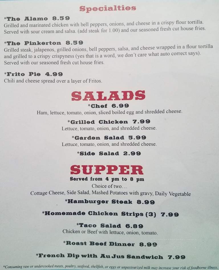 The Hott Box Cafe - Grove, OK menu_pic