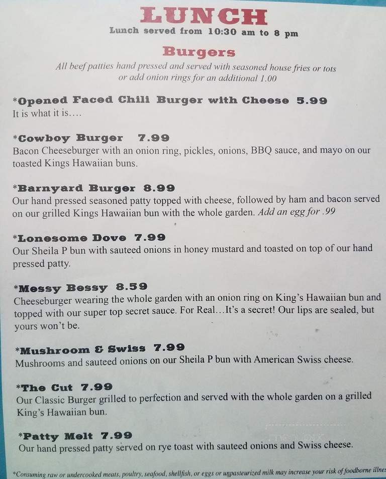 The Hott Box Cafe - Grove, OK menu_pic