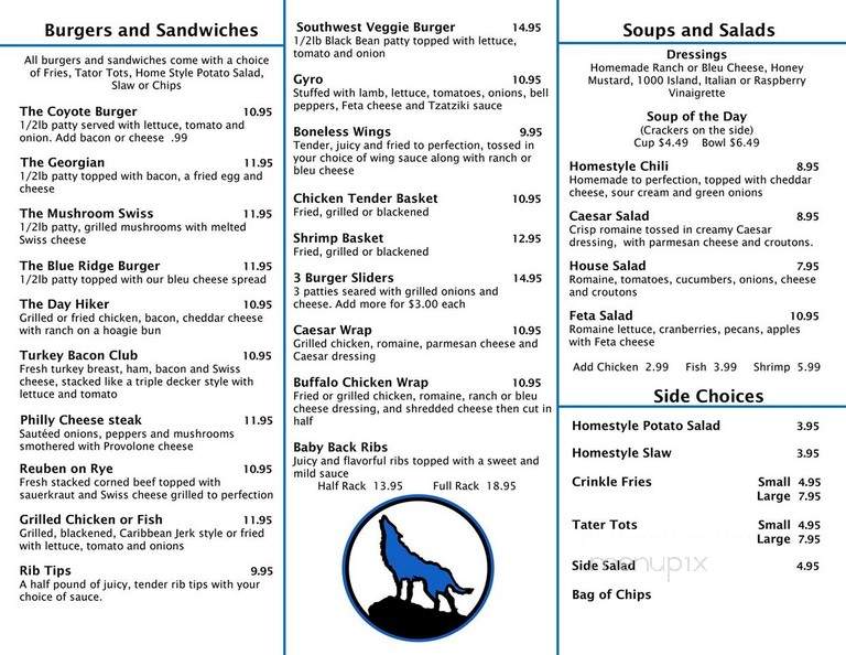 The Last Stop Bar & Grill - Blue Ridge, GA menu_pic