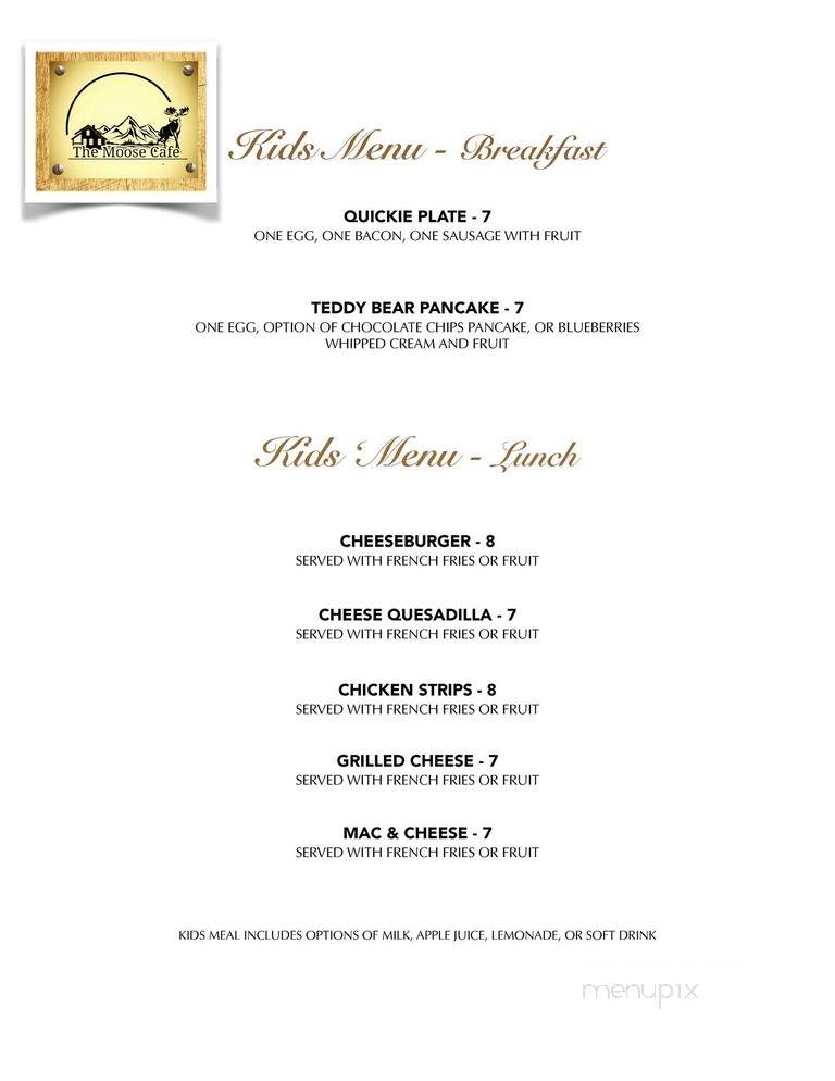 The Moose Cafe - Park City, UT menu_pic