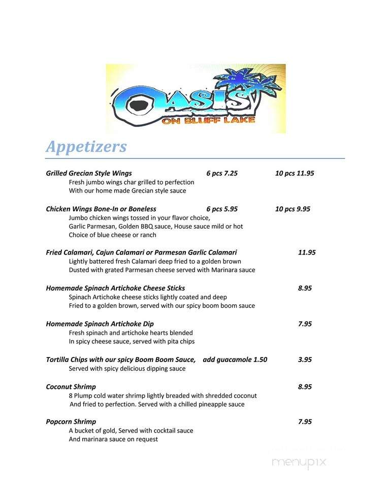 The Oasis - Antioch, IL menu_pic