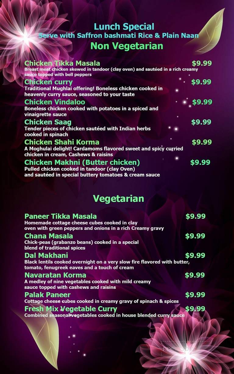 The Palace of Indian - Dallas, PA menu_pic