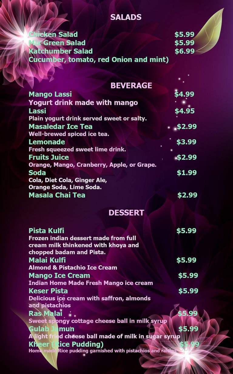The Palace of Indian - Dallas, PA menu_pic