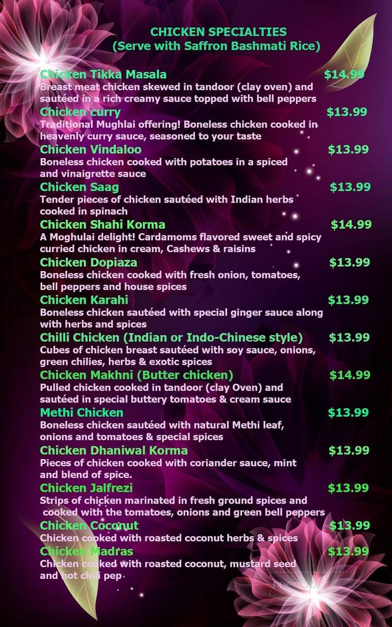 The Palace of Indian - Dallas, PA menu_pic