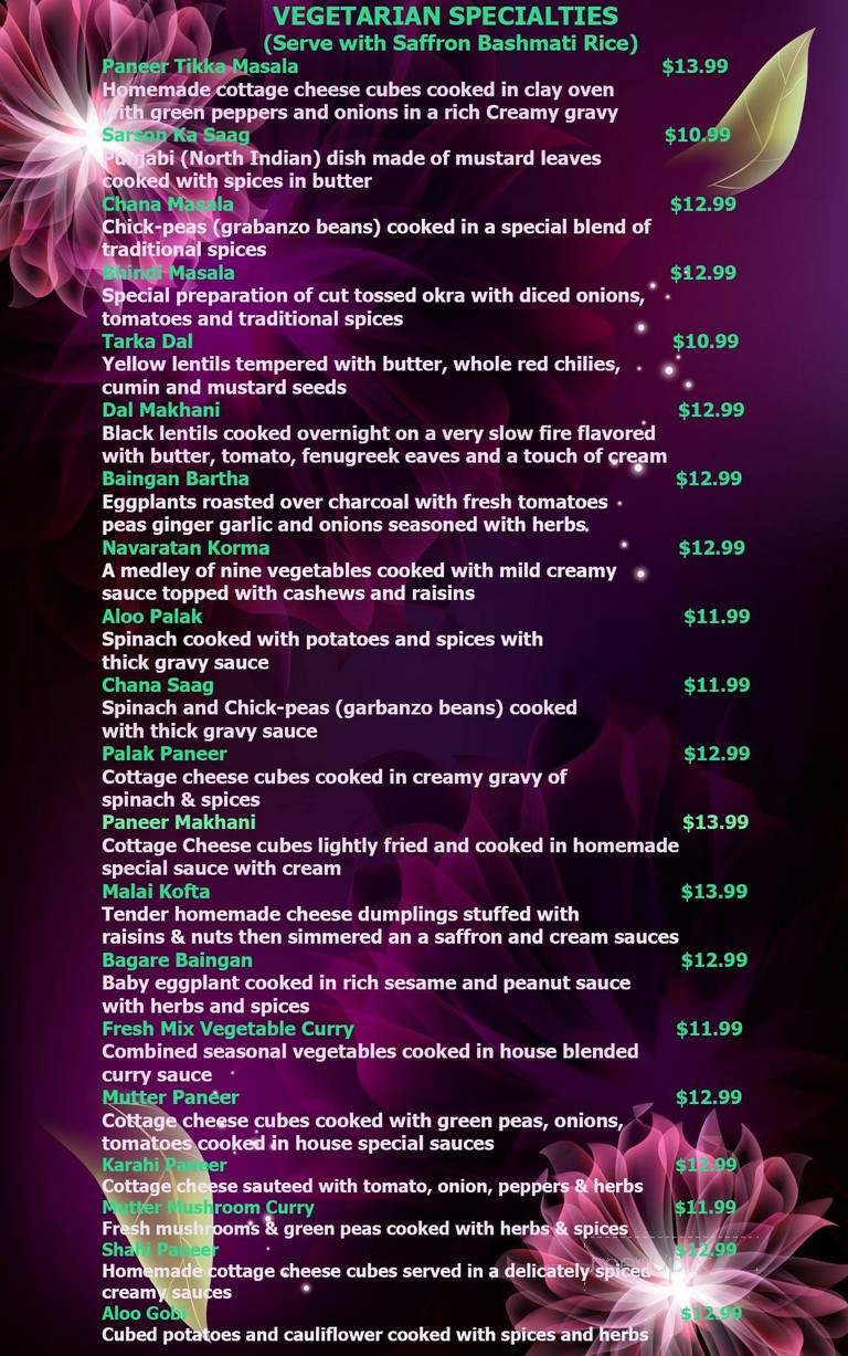 The Palace of Indian - Dallas, PA menu_pic