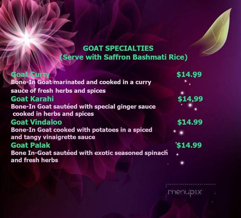 The Palace of Indian - Dallas, PA menu_pic