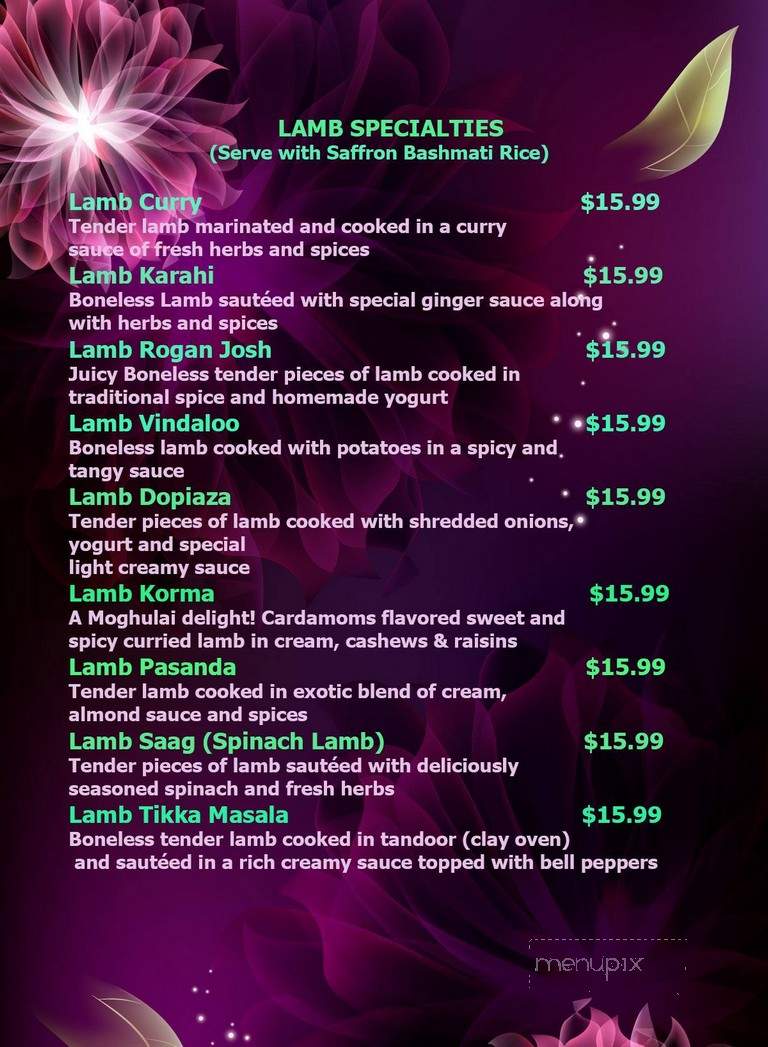 The Palace of Indian - Dallas, PA menu_pic