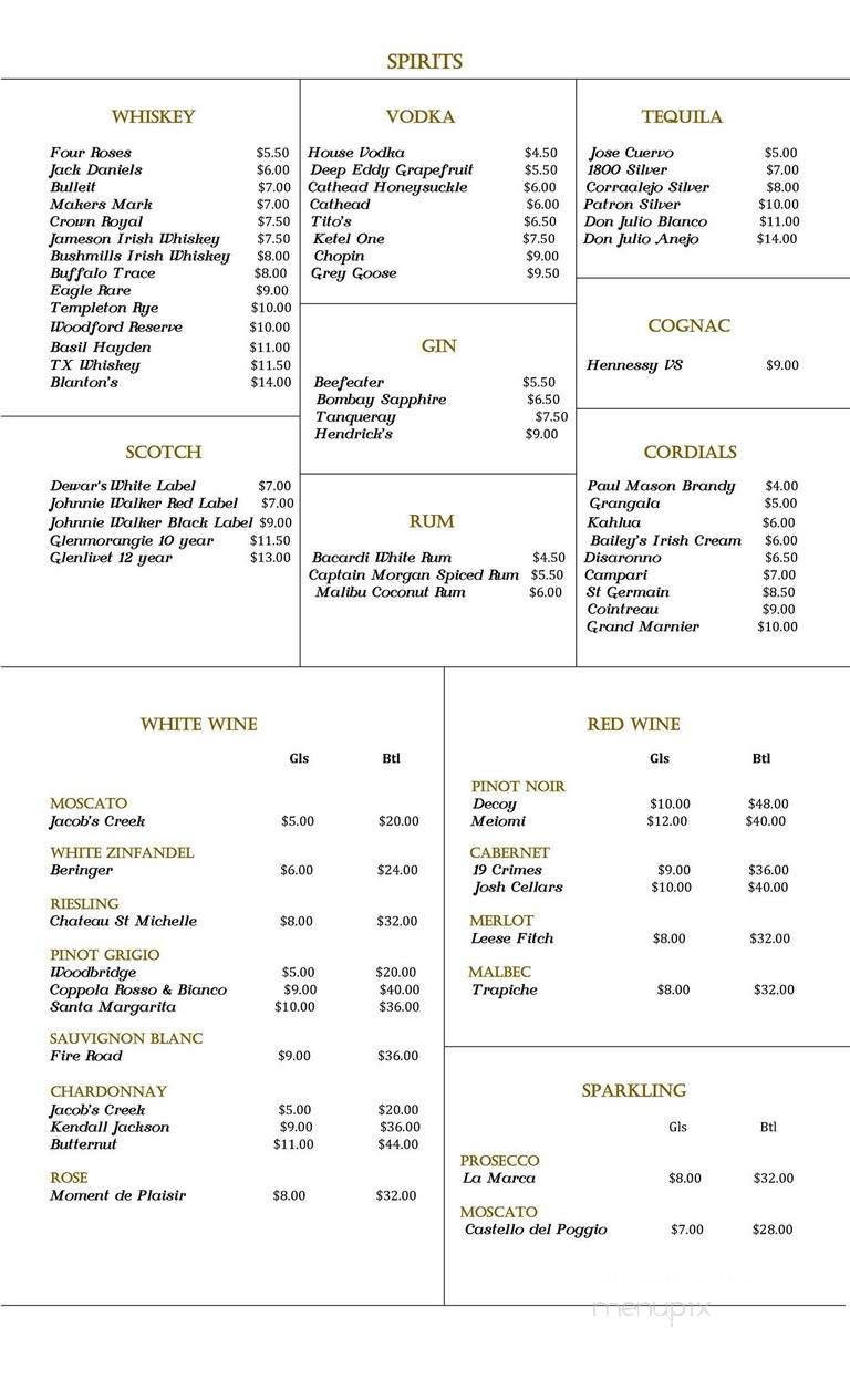 The Rainey - New Albany, MS menu_pic
