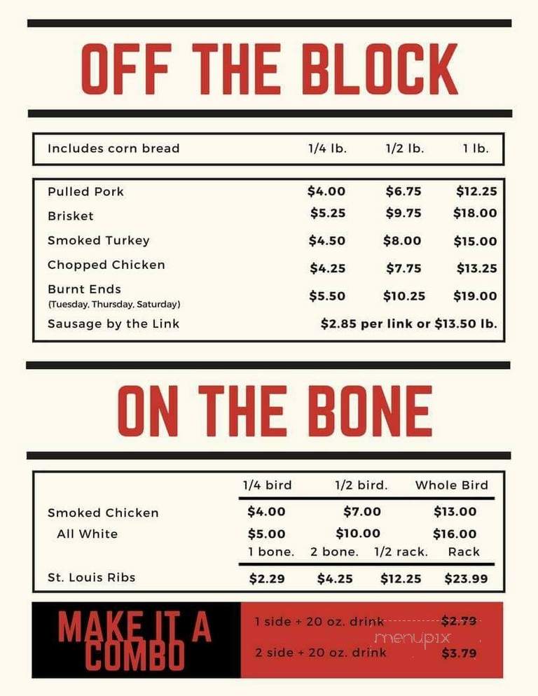 The Redneck BBQ Lab - Benson, NC menu_pic