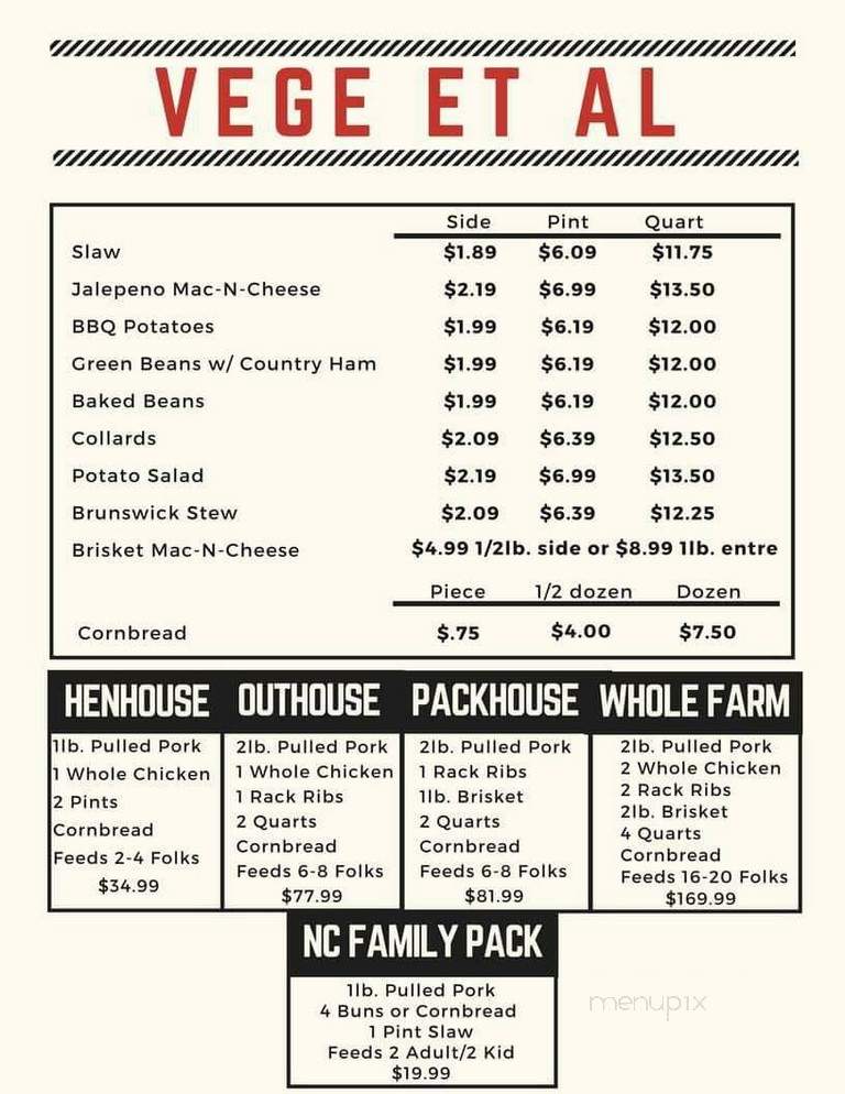 The Redneck BBQ Lab - Benson, NC menu_pic