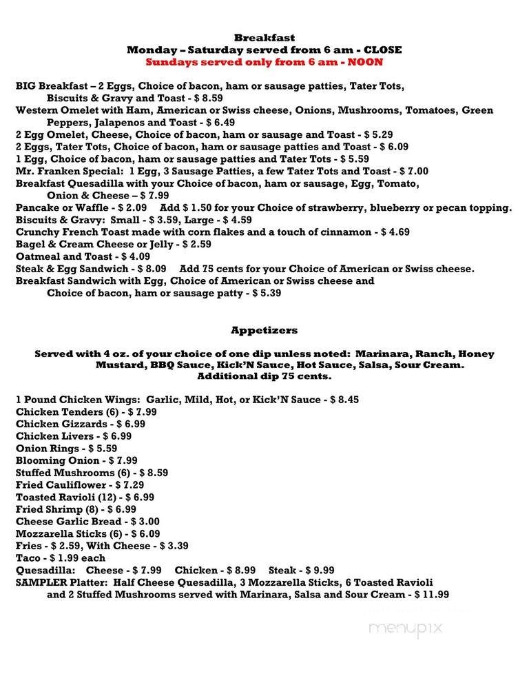 The Ridge - High Ridge, MO menu_pic