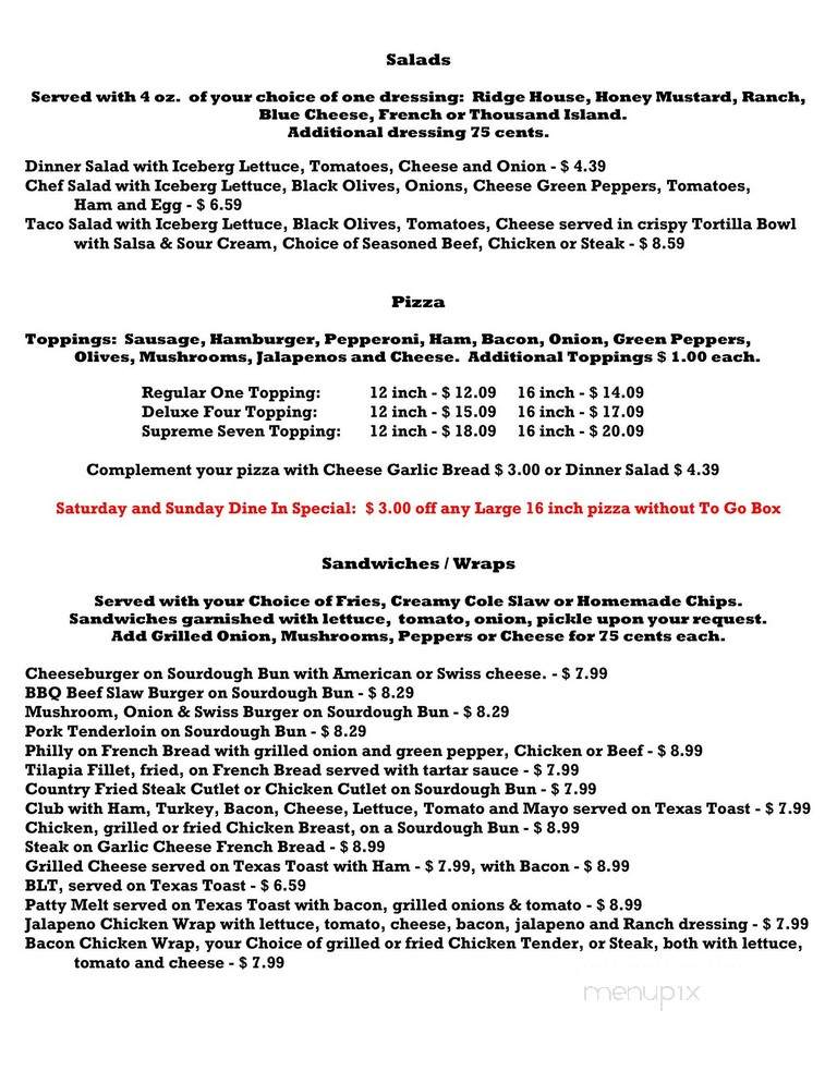 The Ridge - High Ridge, MO menu_pic