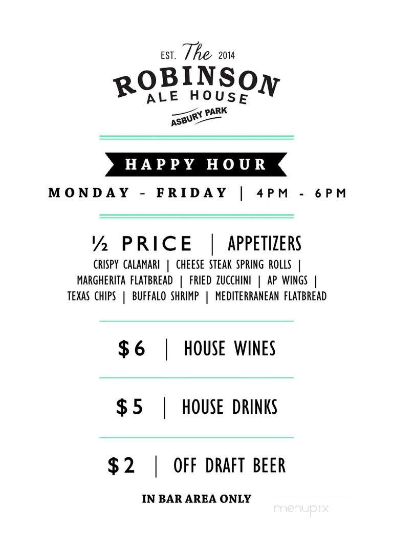The Robinson Ale House - Asbury Park, NJ menu_pic