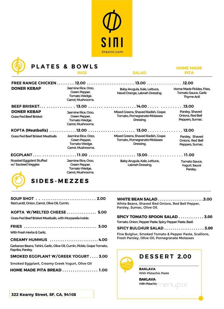 SINI - San Francisco, CA menu_pic